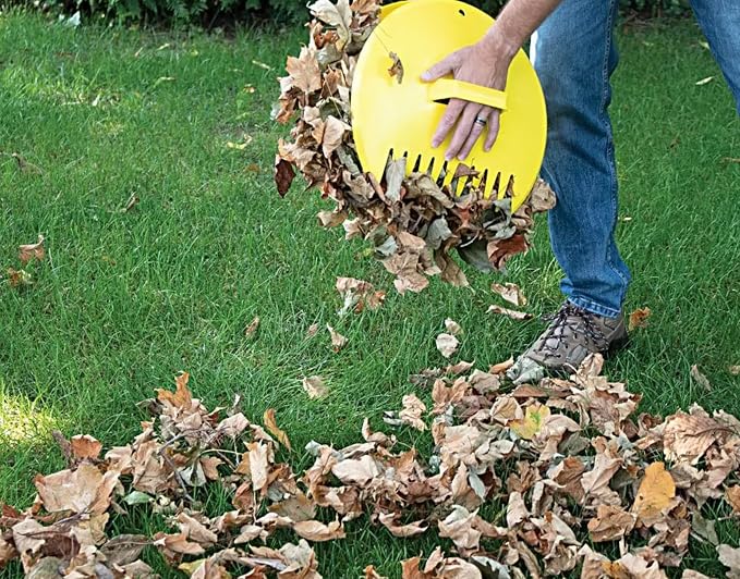 Rocky Mountain Goods Classic Leaf Scoops - Yellow Collector Leaf Grabbers with Handles for Easy Yard Cleanup - Claw Rake Tips for Gathering and Scooping Leaves and Grass