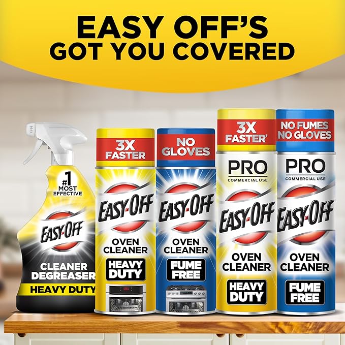 Easy-Off Professional Oven & Grill Cleaner, Removes Tough Burnt on Food and Grease, Lemon Scent, 24 Oz Can
