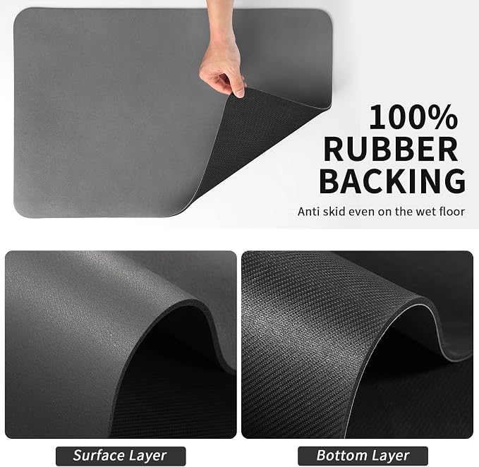 HotLive Coffee Mat - Absorbent Hide Stain Rubber Backed Dish Drying Mat for Kitchen Counter - Bar Mats for Countertops Accessories Fit Under Coffee Maker Espresso Machine