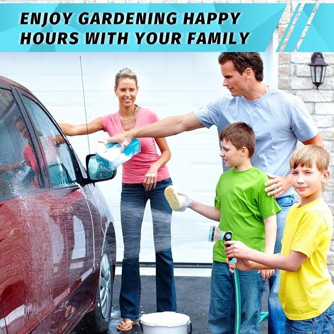 AUTOMAN Garden Hose Nozzle Sprayer - 10 Spray Patterns, 2 Pack Thumb Control Water Hose Nozzle Outdoor, Heavy Duty Spray Nozzles for Watering Garden, Cleaning Window, Washing Car, Showering Pets