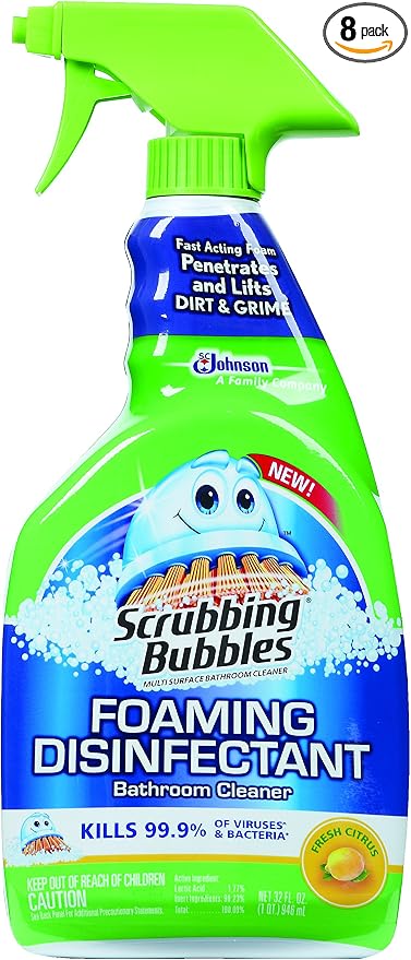 Scrubbing Bubbles Foaming Disinfectant Bathroom Cleaner (Trigger Spray, 32-Ounce, Case of 8)