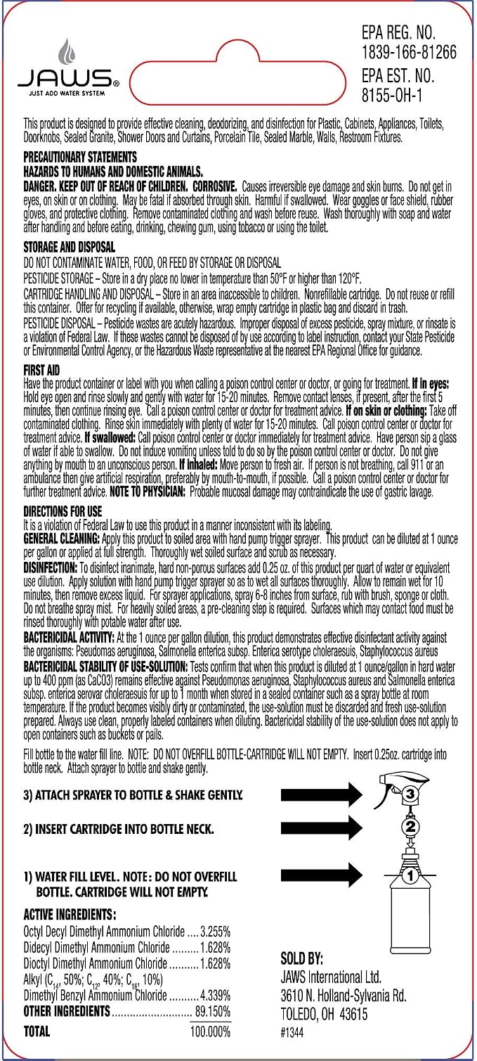 JAWS Cleaner, Disinfectant Refill Pods, 2 Pack