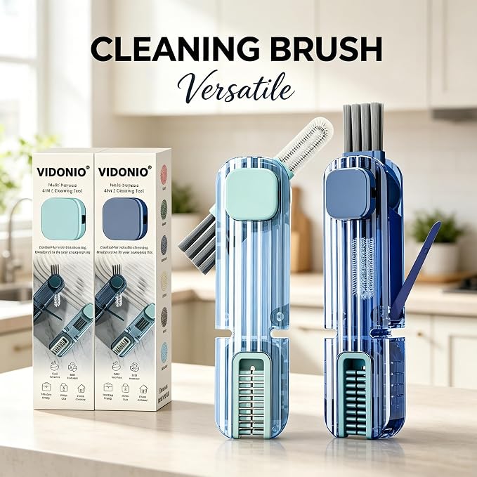 2Pcs 4 in 1 Cup Lid Gap Cleaning Brush Set,Multifunctional Crevice Cleaning Brush for Bottle,Multipurpose Bottle Cleaner with Compact Design Tiny Silicone Cup Holder Cleaner Tool,Kitchen Gadgets