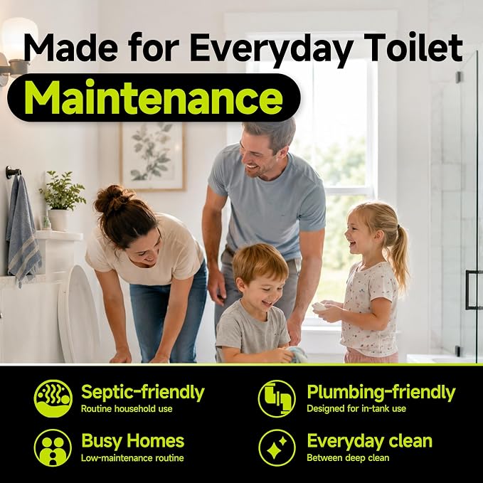 In-Tank Toilet Cleaner Bottle, Automatic Toilet Bowl Cleaners for Hard Water Stains, Septic System Friendly, Long Lasting Up to 180 Days / 1000+ Flushes