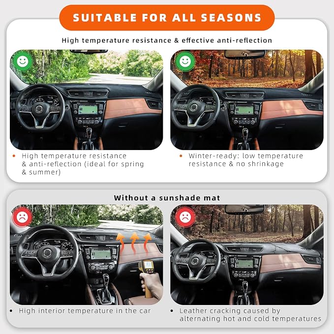 Dashboard Cover Dash Mat Fit for Fo-rd Mustang 2023-2015 (Not Fit Mustang Mach-E),Car Dash Board Mat Anti-Glare Carpet,Non-Slip Pad Sunshield Protector (Black)