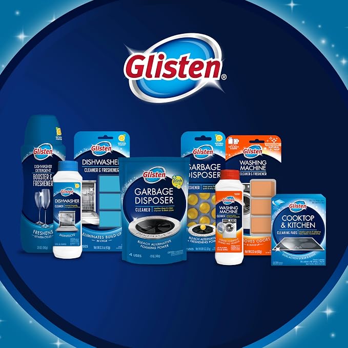 Glisten Garbage Disposer Freshener, Sink Disposal Odor Eliminator, Quick and Easy-to-Use, Lemon Scent, 30 Capsules Total