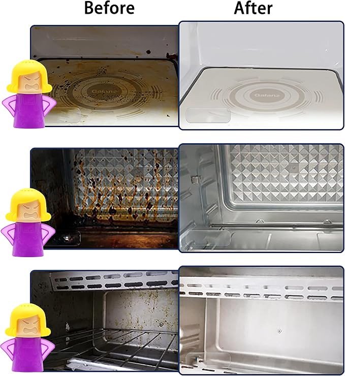 Microwave Oven Cleaner, Angry Mom Microwave Cleaner, Steamer Cleaning with Vinegar and Water, Microwave Oven Cleaner for Kitchen Office (Purple)