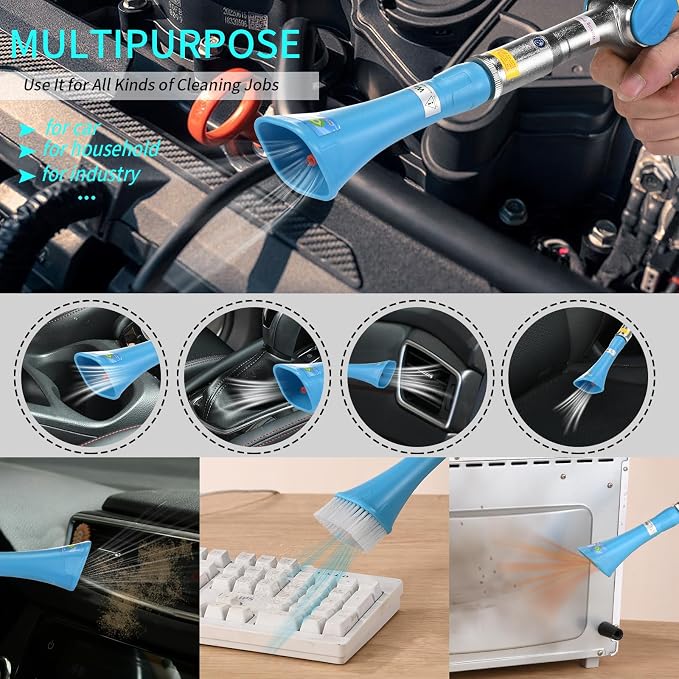 GOCCIDA Car Detailing Gun High Pressure Tornado Dry Cleaning Gun | Vortex Air Cleaning Gun,Pro Auto Detailing Tool for Deep Cleaning Interiors & Exteriors Uses Air Compressor