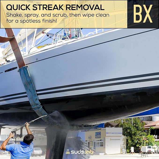 Suds Lab Marine BX Black Streak Remover – Fast-Acting Cleaner for Boats, Fiberglass, Vinyl & More, 32 oz.