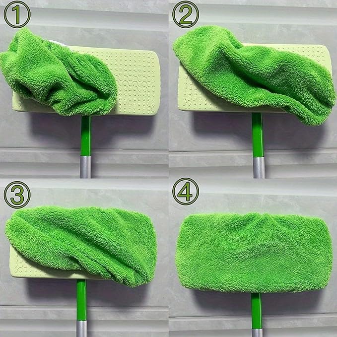 12-Pack Reusable Coral Fleece Mop Pads Washable Wet Mopping Cloths and Dry Sweeping Cloths for Swiffer Sweeper – Washable Wet & Dry Microfiber Pads for Surface/Hardwood Floor Cleaning, Tile & More.