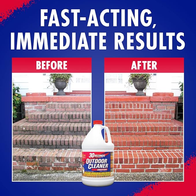 30 SECONDS Outdoor Mold & Mildew Stain Remover | Concentrate | 128 fl. oz. & Outdoor Cleaner 1 Gallon Pump Sprayer Bundle