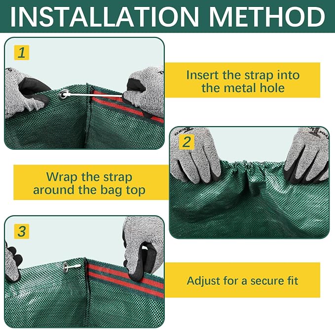 53 Gallon leaf bags reusable yard waste bags leaf bag,It can be used to Cleaning fallen leaves, weeds, and yard trash,toys and camping supplies, or for moving