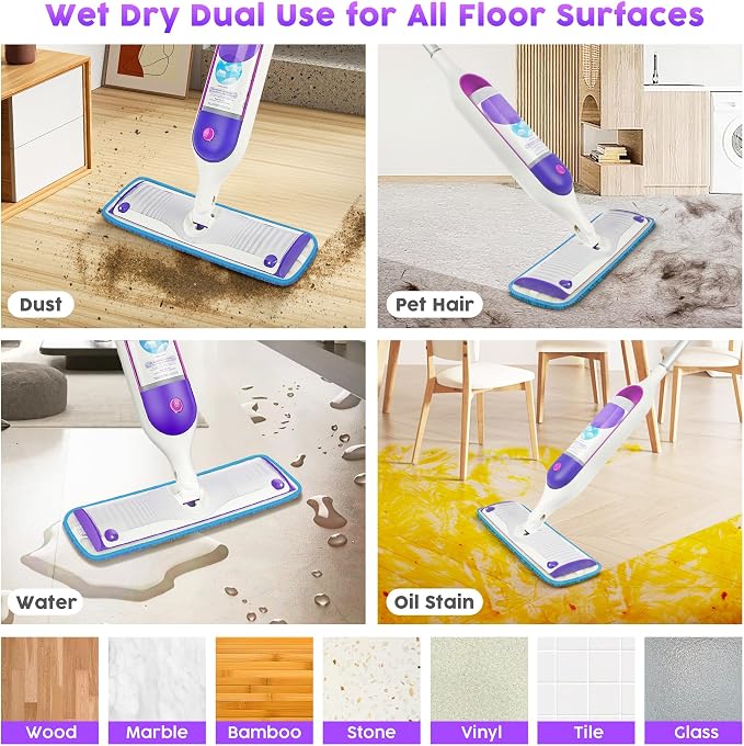 3 Pack Reusable Mop Pads for Swiffer PowerMop, Super Absorption, Multi-Surface Hardwood Floor Cleaning, Machine Washable Up to 100 Times, Durable, Suitable for All Finished Floors