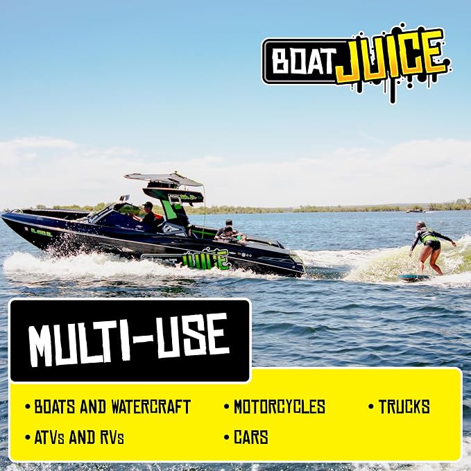 Boat Juice 2in1 Boat Glass Cleaner & Anti-Fog Spray | Boat Cleaner for Glass, Windows, & Electronic Screens | Lemon Drop Scent | Marine Detailing & Cleaning Supplies, Accessories | Made in USA (16oz)