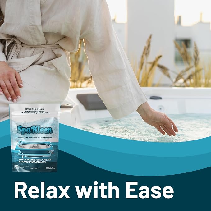 Jetted Tub Cleaner for Whirlpool and Jacuzzi, Unscented Septic Safe Powder, Removes Biofilm Buildup Sludge Soap Scum and Black Flakes, Fast 15-Minute Action, Made in USA