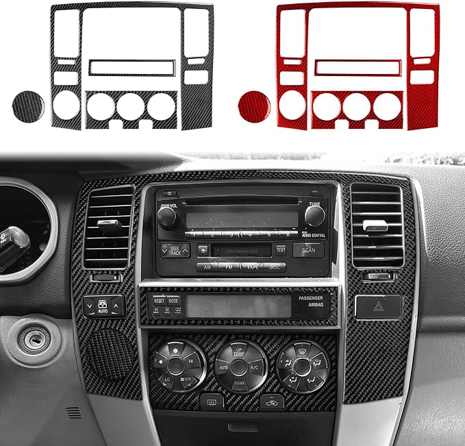 Navigation Stickers Fit for Toyota 4Runner(N210) 2003-2009 | for SR5/Sport Edition/Limited | Real Carbon Fiber | Center Console Navigation Panel Trim | Anti-scratch | Self-adhesive