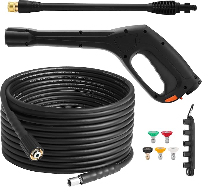 FIXFANS Pressure Washer Gun and Hose Kit, Replacement Pressure Washer Extension Wand– Compatible with Some of Portland Husky Black Decker Ford Pulsar ShopForce Taskforce Powerwasher Taskmaster