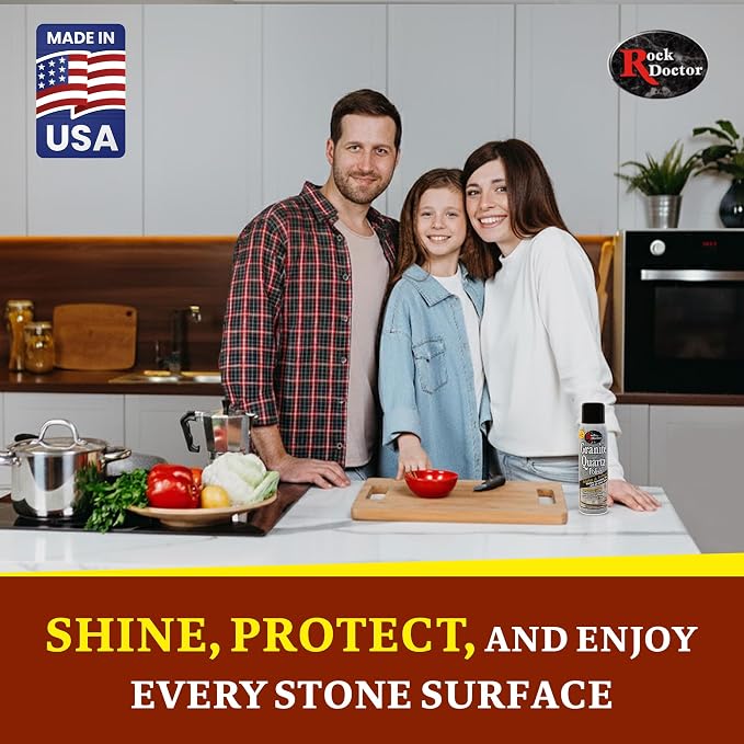 Rock Doctor Granite Polish Spray and Surface,18oz.Can Polish Tile, Marble, Kitchen Countertop, and Natural Stone Surfaces, Streak-Free Shine Pack of 4 (4)