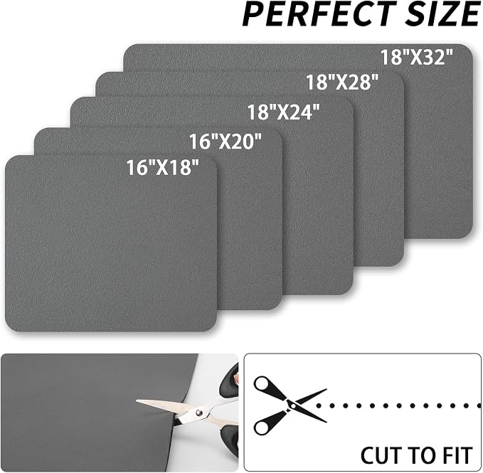 HotLive Dish Drying Mat for Kitchen Counter, Heat Resistant Drainer Mats with Non-slip Rubber Backed, Hide Stain Kitchen Super Absorbent Draining Mat, Easy to Clean Dish Rack Pad, Dark Grey 16"x20"