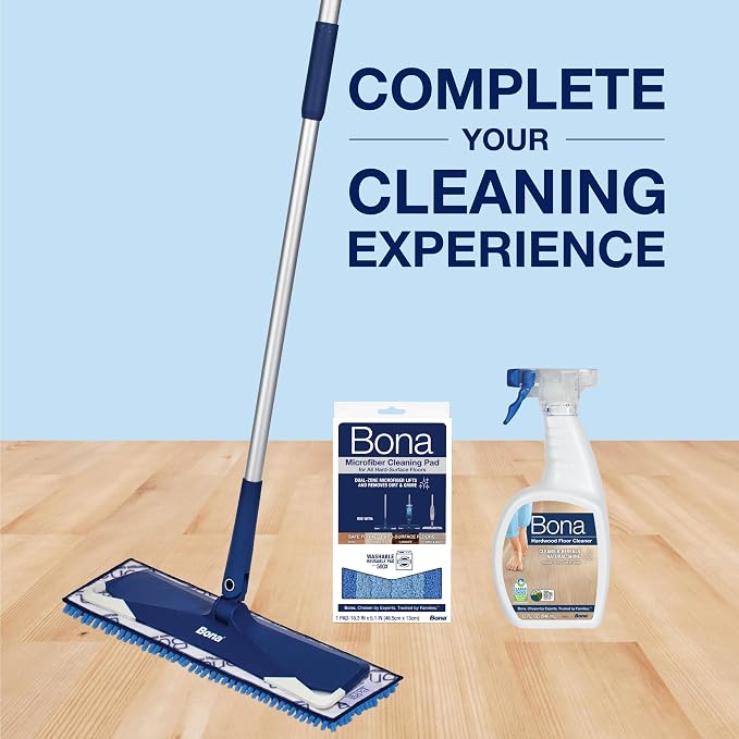 Bona Microfiber Sweeping Pad for Multi-Surface Floors - For Use With Bona Mops - Attracts, Picks Up Pet Hair, Fur, and Dander - Wood, Stone, Tile, Laminate, and Vinyl Floors