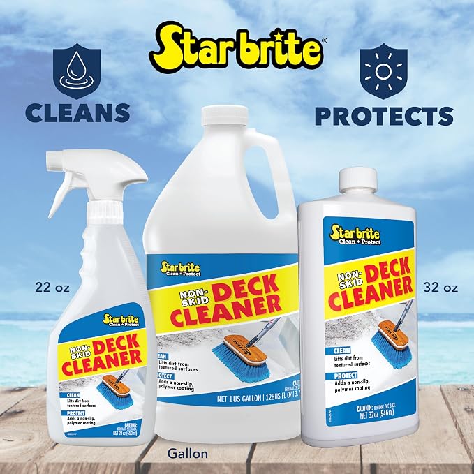 STAR BRITE Non-Skid Deck Cleaner & Protectant - Ultimate Boat Deck Wash - Protects Against Future Stains & UV - Ideal for Fiberglass, Vinyl, Plastic & Painted Surfaces -1 Gallon (085900)