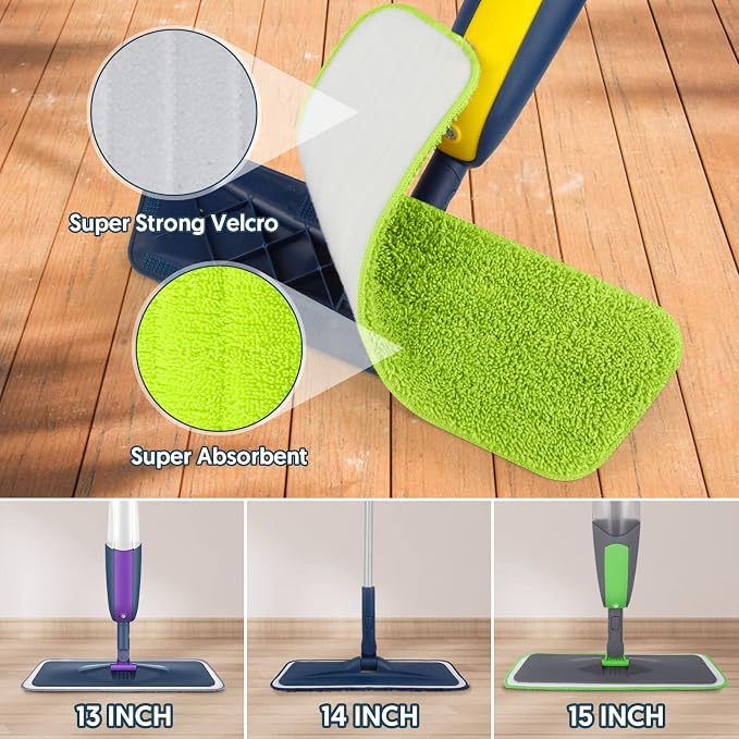 7 Pack Washable Microfiber Mop Pads for Swiffer PowerMop: Wet Mop Refills | Power Mop Refills Multi-purpose, Floor Mop Dust Mop Pads Reusable Replacement, for 13''-15'' Spray Mops Multi-surface Floors