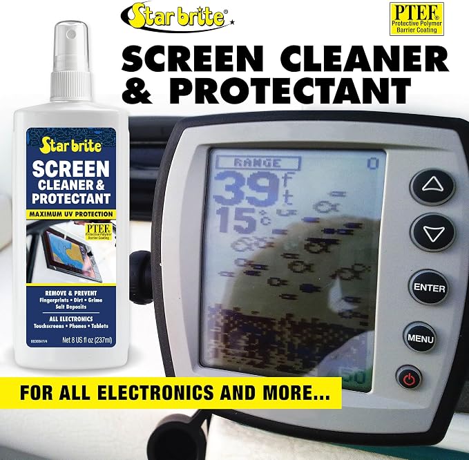 STAR BRITE Screen Cleaner & Protectant; Clean & Protect Phones, Tablets, Sunglasses, Helmet Visors, Touchscreens & More. Shed Fingerprints, Grime, Salt Water & Increase Rain Visibility (088308)