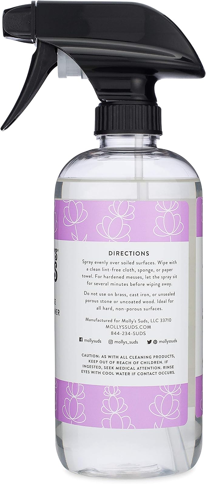 Molly's Suds All Purpose Cleaner | Multi Surface Household Spray (Powerful, Versatile) | Clean, Simple Ingredients | Lavender, 16 oz (2 Pack)