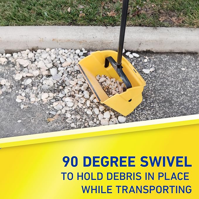 Quickie Debris Dustpan with Handle, Jumbo Debris Pan, Trash Collection for Industrial/Professional Cleaning
