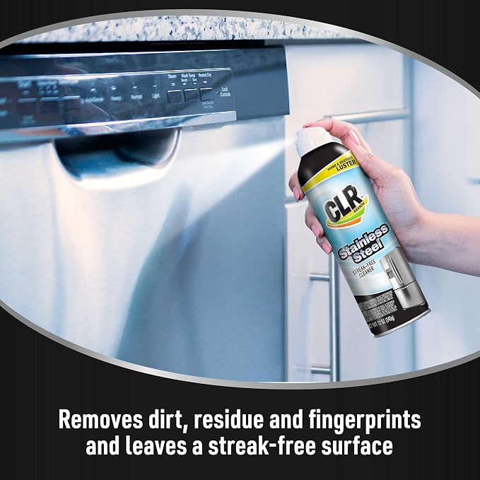 CLR Brands Spot Free Stainless Steel Cleaner - Removes Water Marks, Fingerprints and Residue from Refrigerators, Dishwashers, Ovens and More, Streak Free Shine - 12 Oz Spray Can (Pack of 1)
