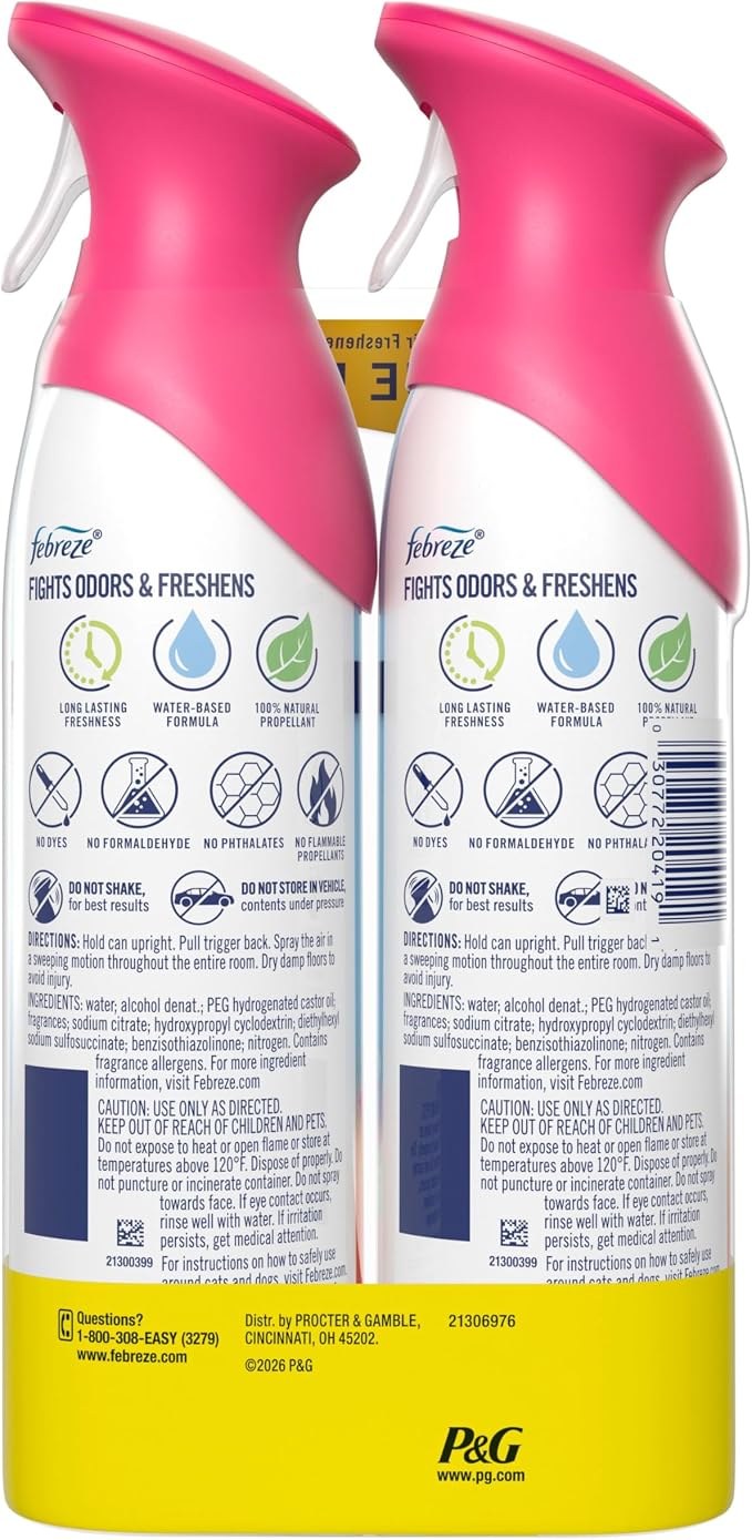 Febreze Air Mist, Air Freshener Spray, Odor Fighting Room Spray, Deodorizer for Home Bathroom Kitchen Office Apartment Dorm Room Classroom, Gain Island Fresh Scent, 8.1oz (Pack of 2)