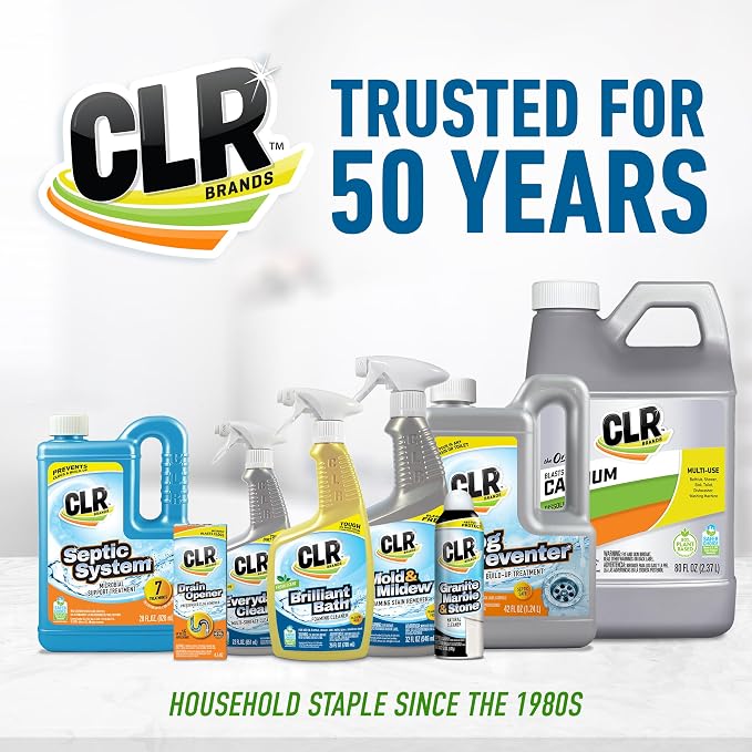 CLR Brands® Lime & Rust Remover, Blasts Calcium, Dissolves Lime, Zaps Stubborn Rust Stains and Hard Water, 22 Ounce Spray Bottle (Pack of 1)