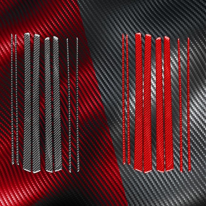 Car Trim Stickers Fit for Chrysler 300 2011-2023 Real Carbon Fiber | for 300C 300S Limited Touring Base 2011-2013|Door Panel Decorative Strips Decals|Thick Overlay|Anti-scratch|Red
