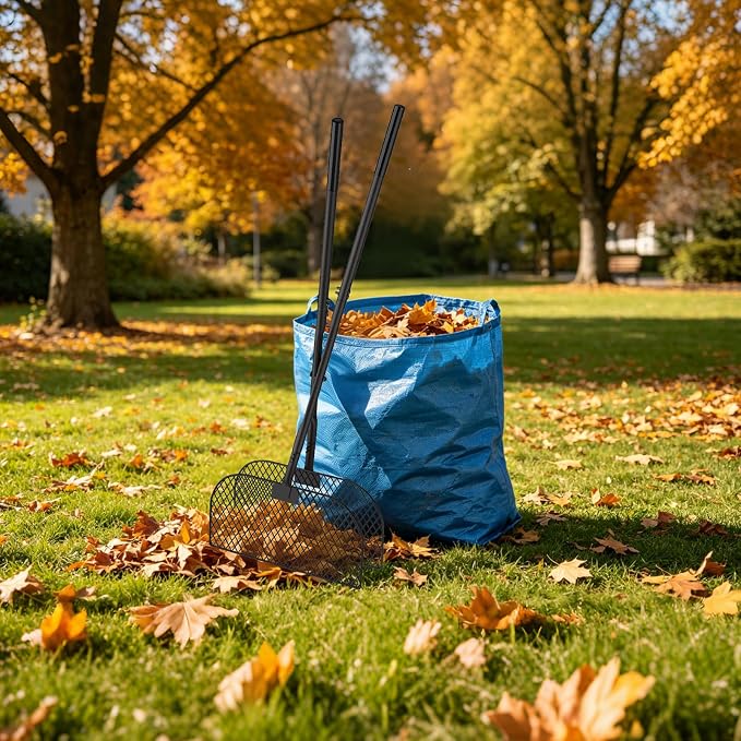 Leaf Grabber Rake with Long Handle, No Bending Leaf Picker Upper for Garden | Metal Metal Leaf Rake Collector, Leaf and Grass Picker Upper, Yard Rake Leaves Grabber Pickup Tool for Garden Cleaning
