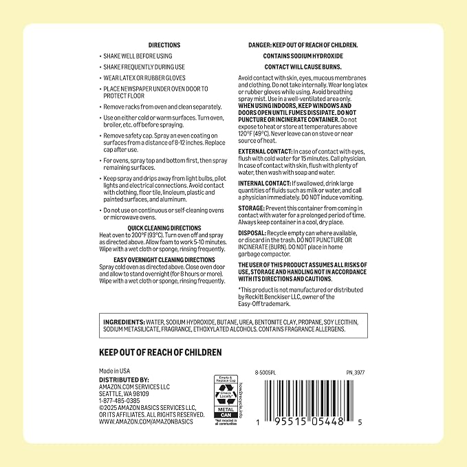 Amazon Basics Heavy Duty Oven Cleaner, 16 OZ, Pack of 3