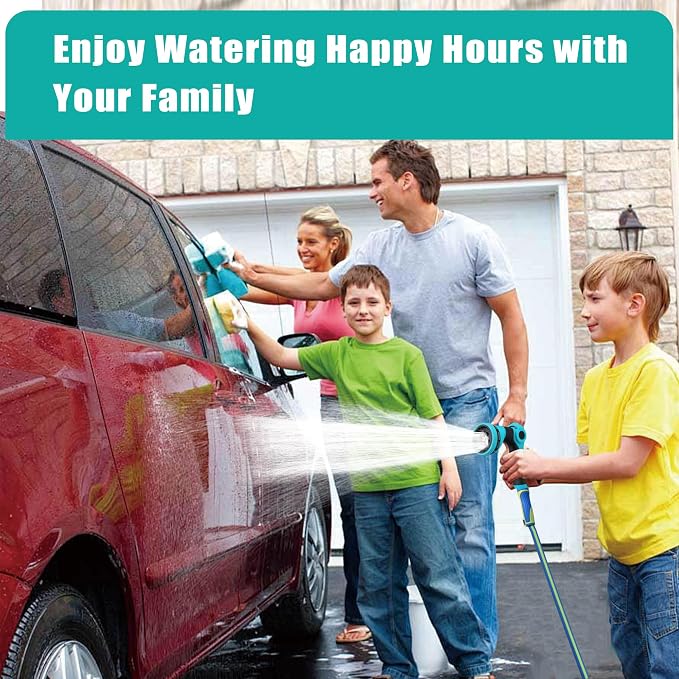 Garden Hose Nozzle Sprayer - 10 Spray Patterns, THUMB CONTROL On Off Valve Heavy Duty Hose Sprayer Nozzle for Watering Plants & Lawns, Washing Cars & Pets - Outdoor Water Hose Nozzle Head Attachment