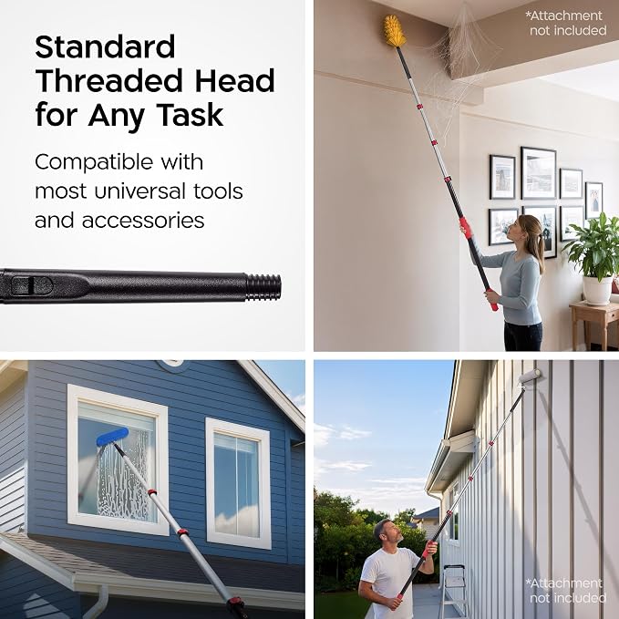 20 Feet High Reach Professional Window Squeegee with Extension Pole 5-13ft | | Squeegee for Window Cleaning Kit | Outdoor Window Cleaner Tool | Windows Washing Kit with Extension Pole