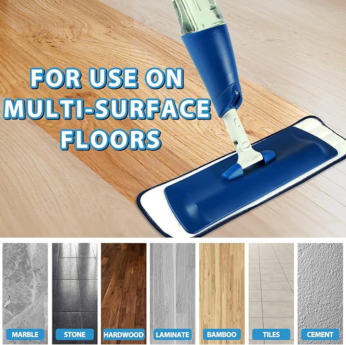 MR. SCRUB 6 Pack Microfiber Cleaning Pads for Bona Mop, Safe for Hardwood and Hard-Surface Floors, Reusable Microfiber Mop Pads for 18 Inch Mop, No Residue, Super-Absorbent, Over 500 Machine Washes