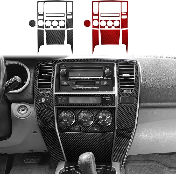 Center Console Stickers Fit for Toyota 4Runner Accessories 2003-2009 | for 4 Runner(N210) SR5/Sport Edition/Limited 2003 2004 2005 2006 2007 2008 2009|Real Carbon Fiber Trim|Thick Overlay
