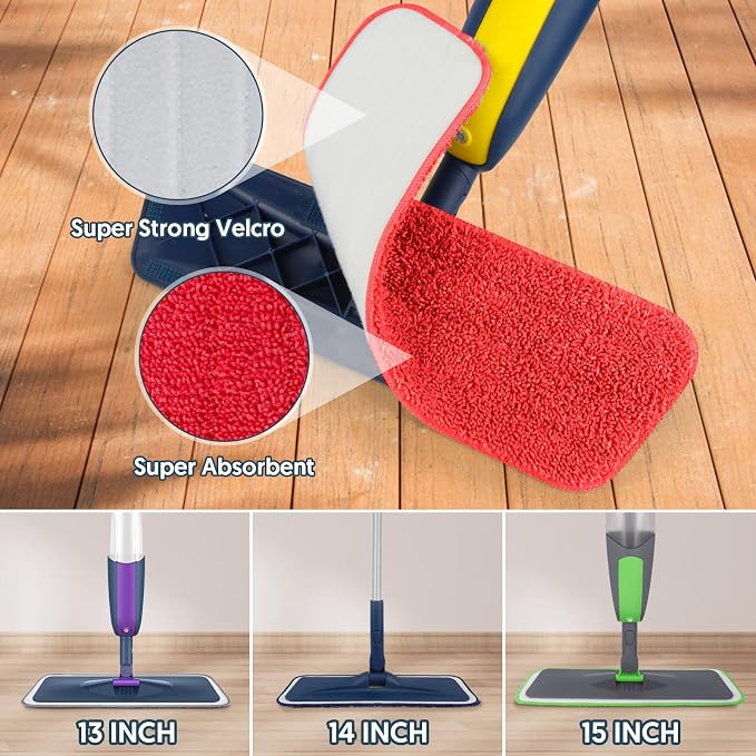 7 Pack Washable Microfiber Mop Pads for Swiffer PowerMop: Wet Mop Refills | Power Mop Refills Multi-purpose, Floor Mop Dust Mop Pads Reusable Replacement, for 13''-15'' Spray Mops Multi-surface Floors
