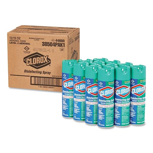 Clorox Disinfecting Spray Multi-Surface Cleaner, Kill Bacteria, Viruses and Mold, Eliminate Odors, 19 Oz - 12 Pack