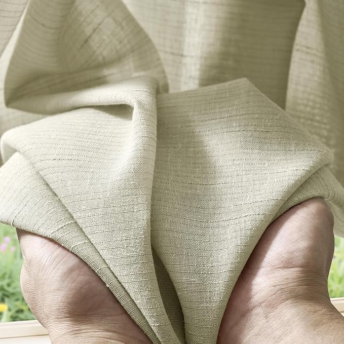 jinchan Linen Pinch Pleated Back Tab Tier Curtains, 26x24, 2 Panels, Beige | Light filtering,small window treatment,cafe curtains,machine washable,farmhouse,kitchen,bathrooms,laundry