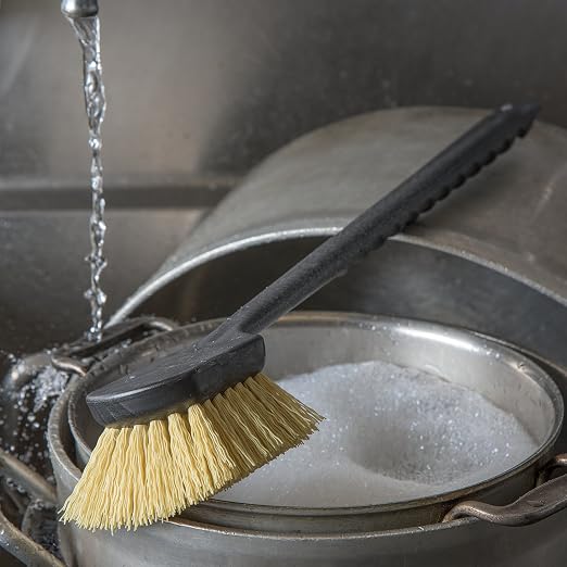 SPARTA Utility Scrub Brush, Polypropylene Bristles, 20 Inch, Black | Extended Pistol-Grip Handle, Chemical- and Water-Resistant Bristles, Crimped Filament, BPA Free