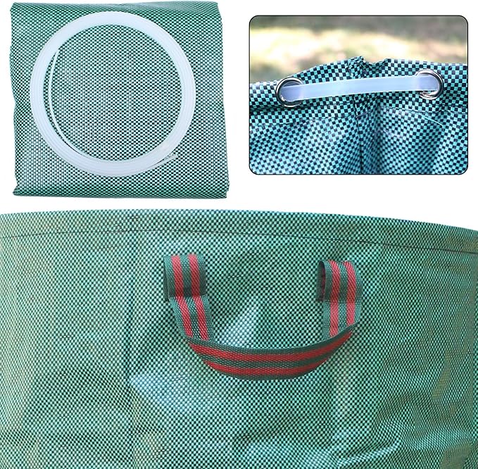 Professional 4-Pack 132 Gallon Gardening Bags for Lawn Yard, Extra Large Reusable Leaf Bags, Waste and Trash Container | Extra Large Garden Waste Bags for Lawn Cleanup, Holds Leaves, Grass Clippings with Durable Reusable Design