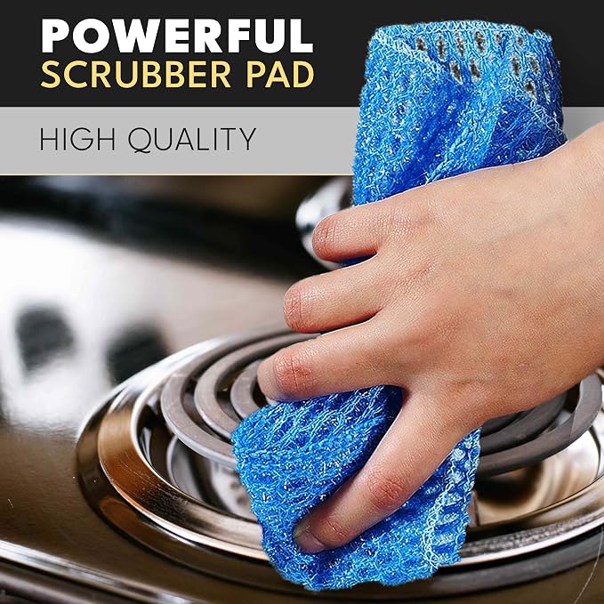 Non Scratch Dish Scrubbers for Cleaning Dishes (12 PK) - Reusable Kitchen Sponge - Replace Dish Sponges for Washing Dishes - Best Household Scrubbing Pad & Alternative Dishwashing Scrub Pads Supplies
