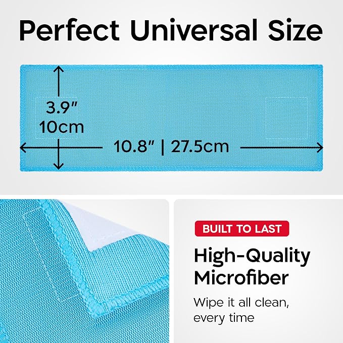 Tyroler Pack of 4 Microfiber Cloths for Glider Magnetic Window Cleaner | Blue Ultra-Soft, Non-Abrasive And Highly Absorbent Cleaning Cloths