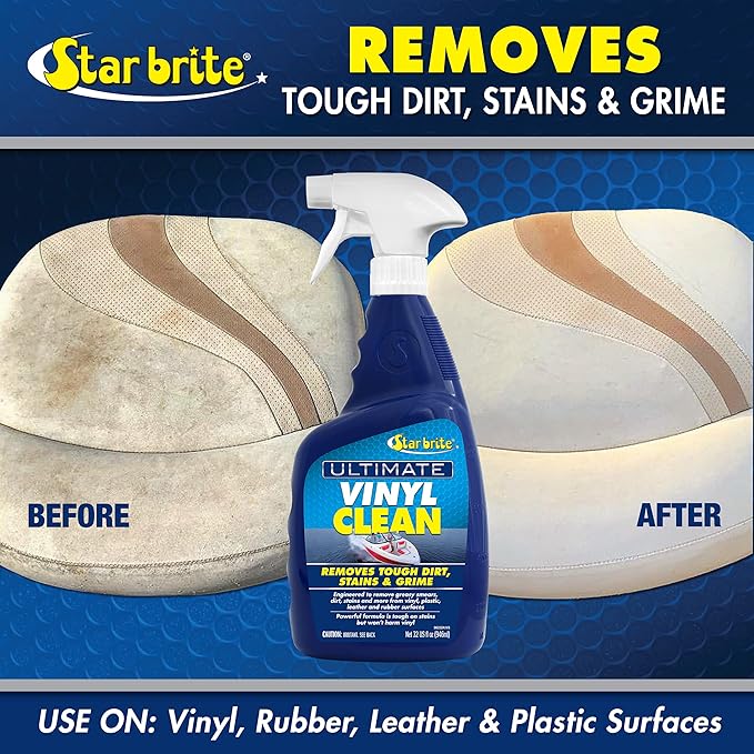 STAR BRITE Ultimate Vinyl Clean Multi-Surface Cleaner | Spray for auto, RV and boat upholstery, cleans rubber, leather, plastic, interior and exterior trim, wipe or rinse clean