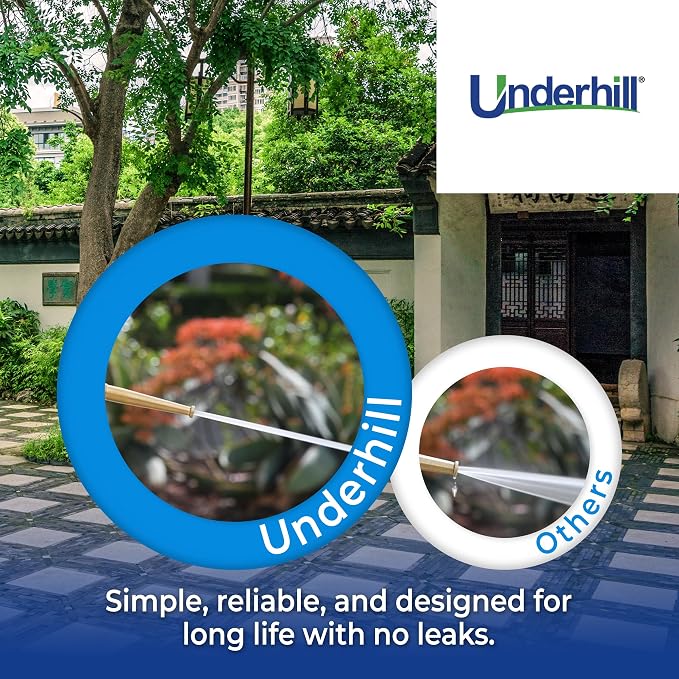 Underhill PowerBlast Super Sweeper 6-Inch Garden Water Hose Nozzle, Sprayer, Jet, 7 GPM 80 PSI, 3/4-Inch Thread Inlet, Heavy-Duty Adjustable, SN6-75