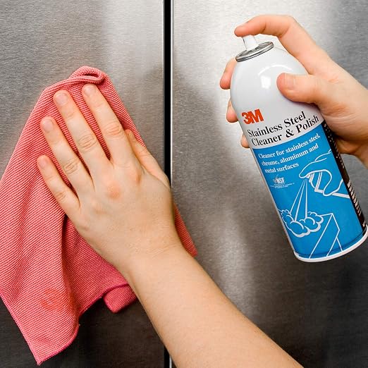 3M Stainless Steel Cleaner and Polish, 10 oz. Cans, 3 Pack, Foam, Chrome, Laminated Plastic, Aluminum, Appliances, Fridge, Exhaust Range Hood, Dishwasher, Sink