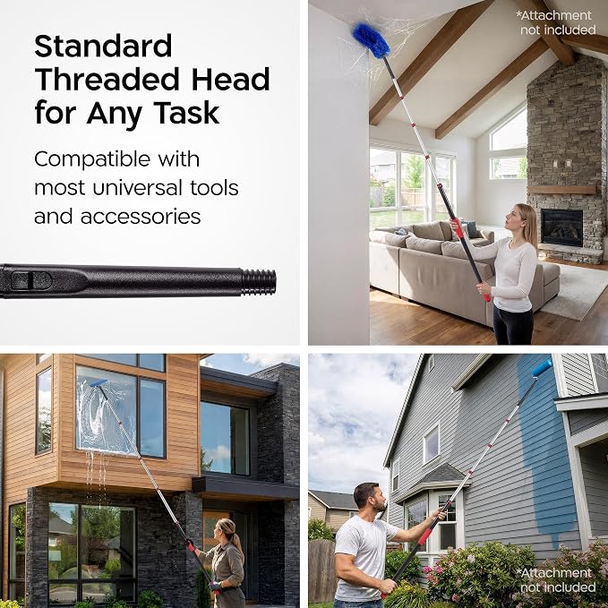 Tyroler Professional Window Squeegee with Extension Pole 6-19 ft | Squeegee for Window Cleaning | Windows Washing Kit with Extension Pole | Professional Window Cleaning Kit